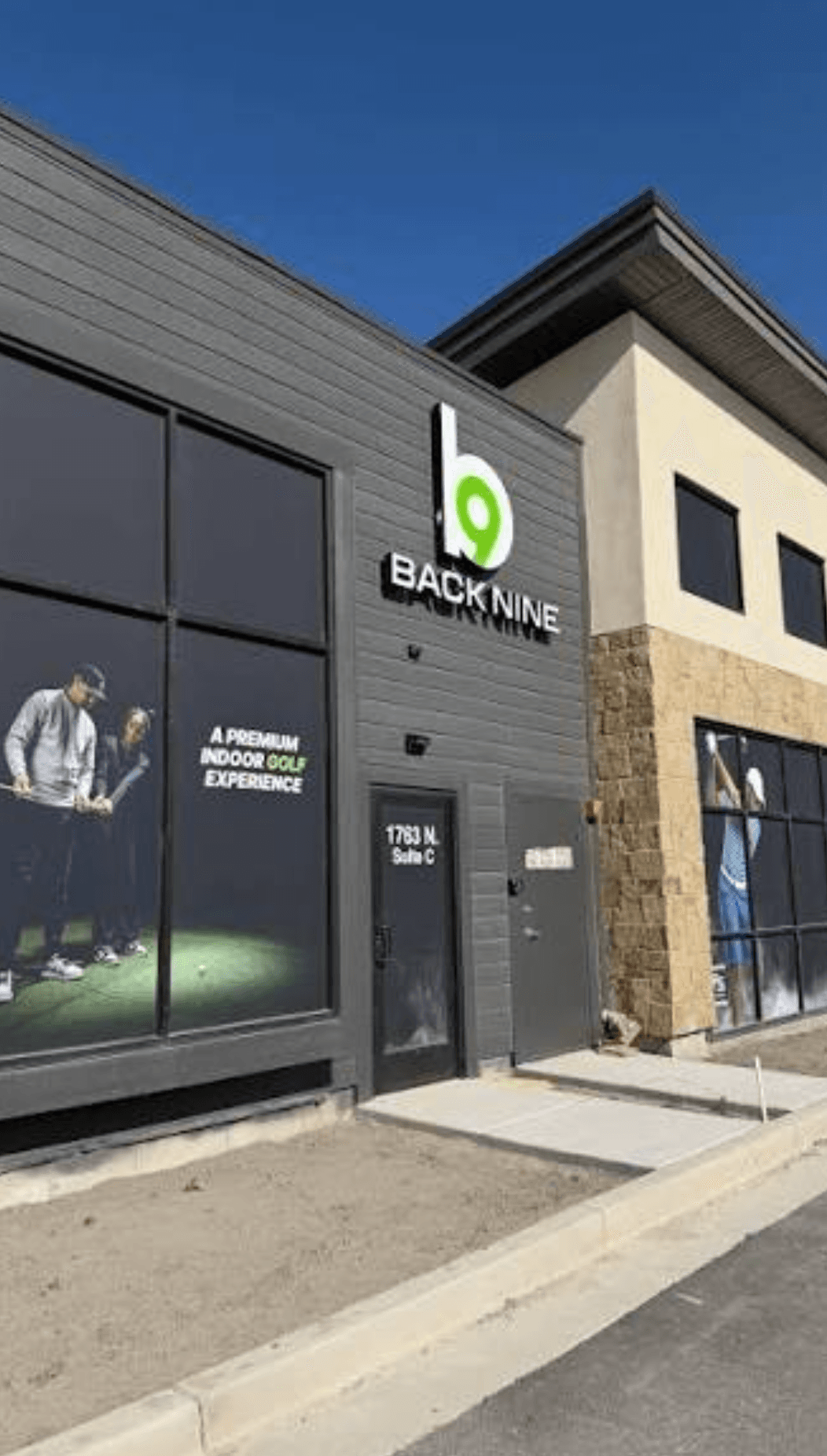 Exterior of a real Back Nine indoor golf location